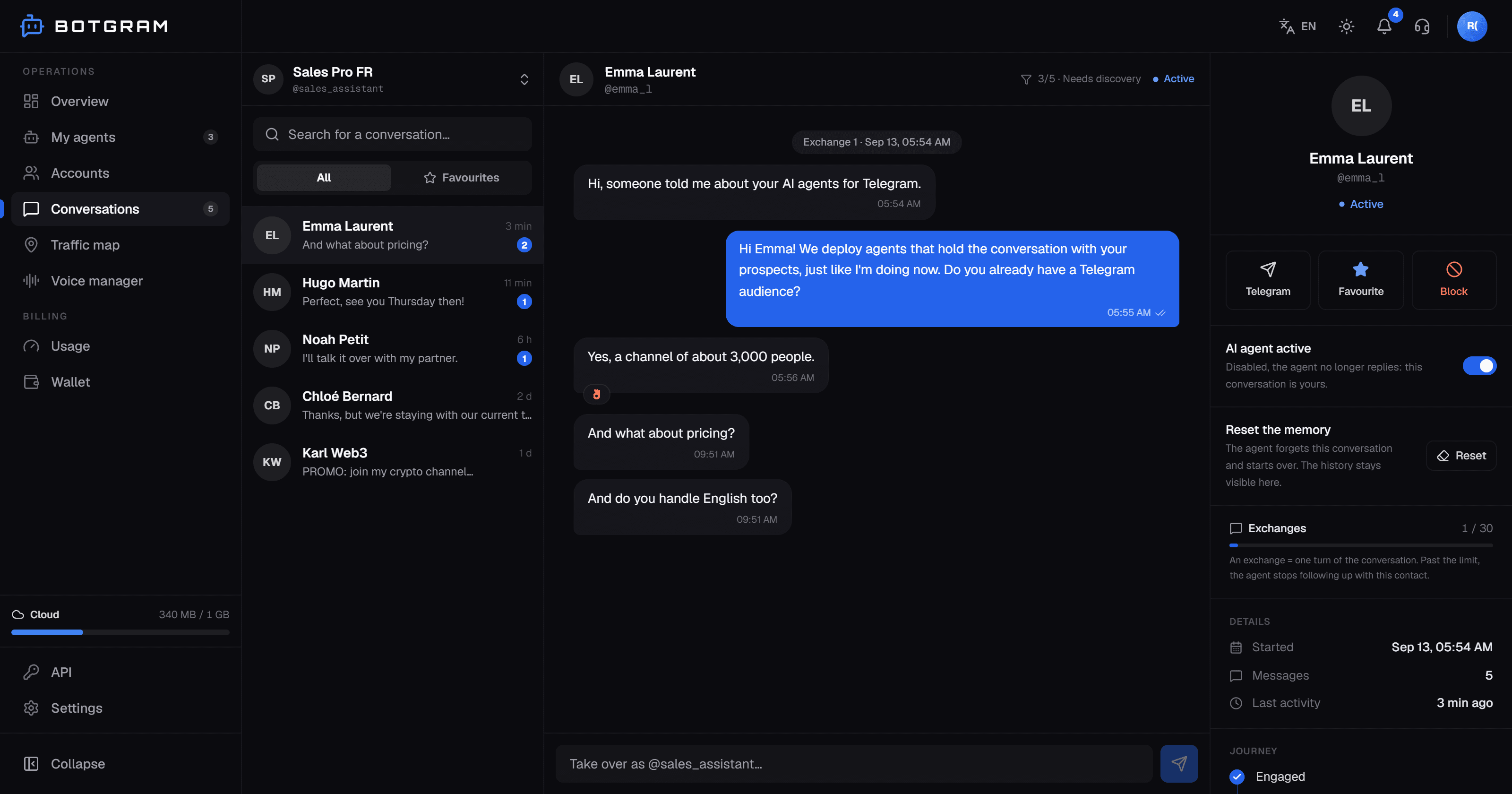 Live conversations